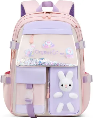 Bunny Backpack for Girls Cute Backpack Kawaii School Bookbag for Kindergarten Preschool Elementary