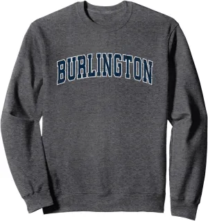 Burlington Wisconsin WI Vintage Sports Design Navy Design Sweatshirt