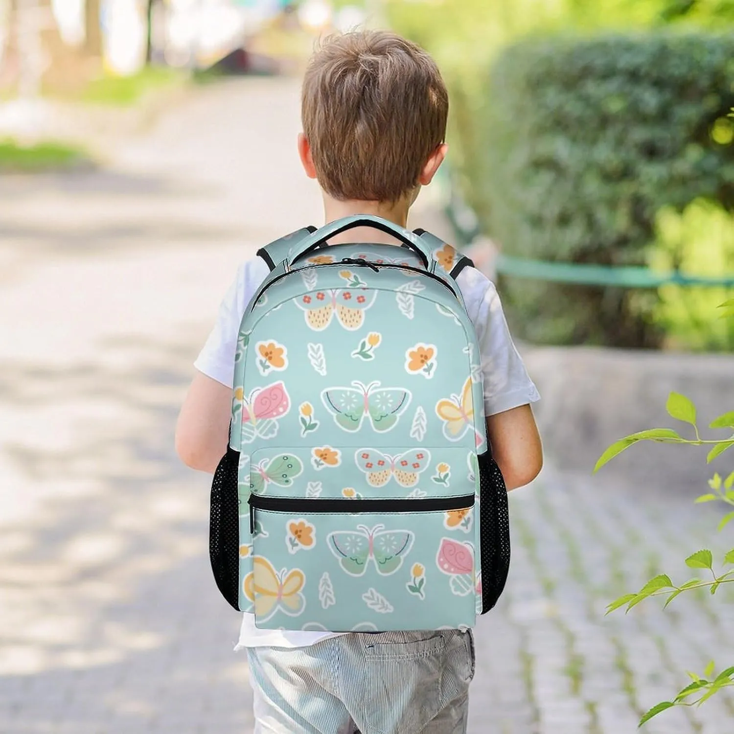 Butterfly Backpack for Girls - 16 Inch Aesthetic Backpack for School - Green, Large Capacity, Durable, Lightweight Bookbag for Kids Travel