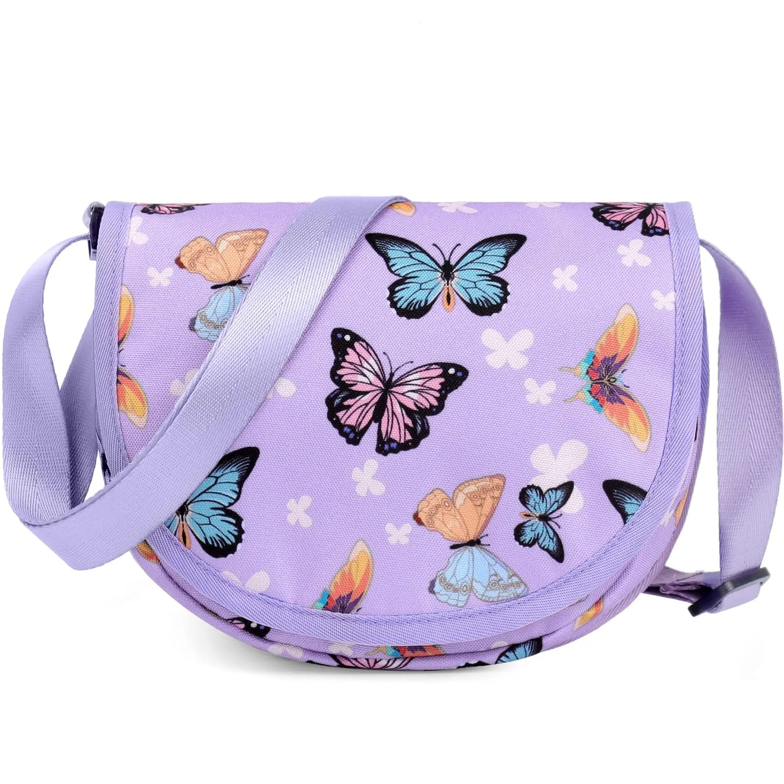 Butterfly Purple Saddle Crossbody Purse