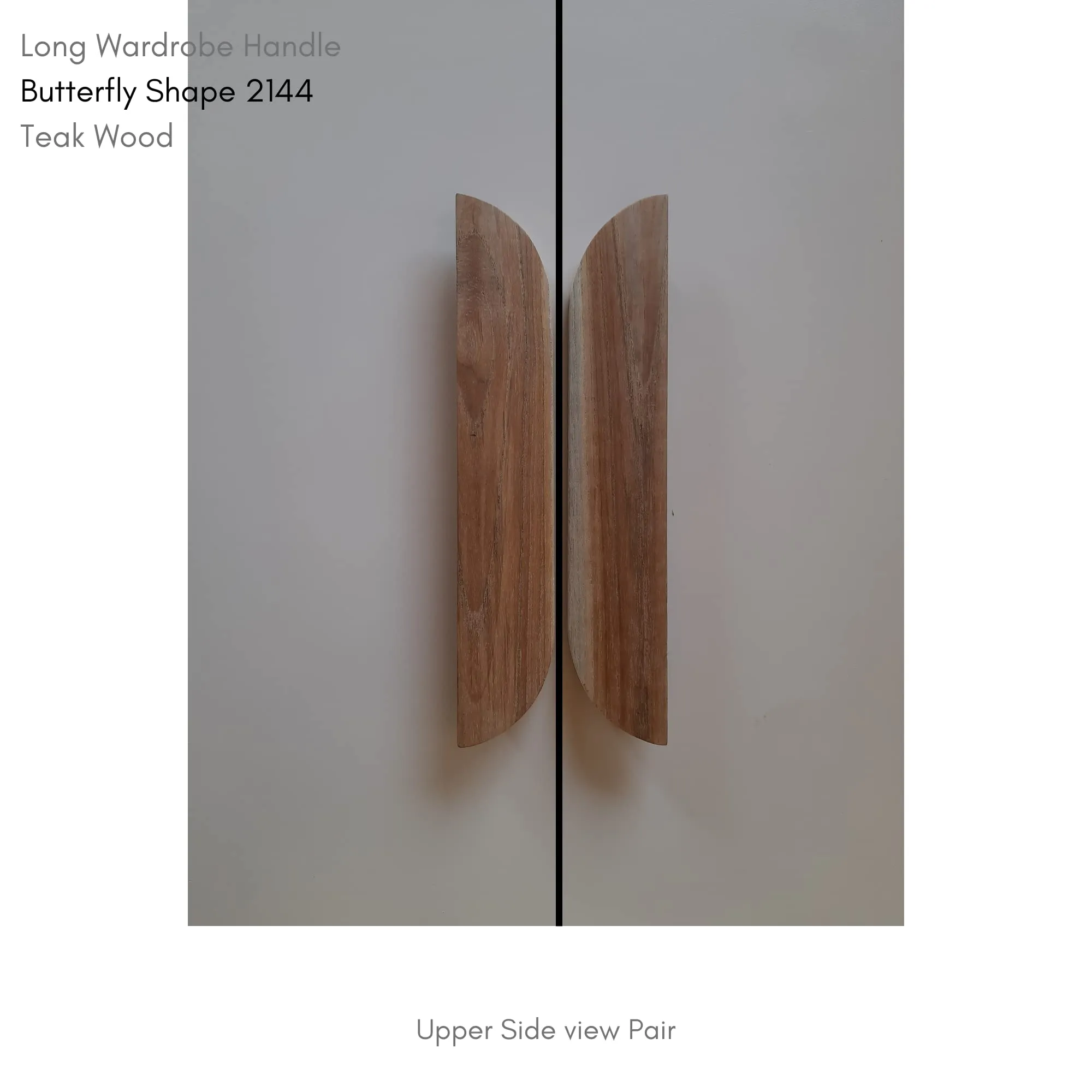 Butterfly Shape Long Wardrobe Handle 2144 Teak Wood | Drawers Handle | Split Handle (30 inch)