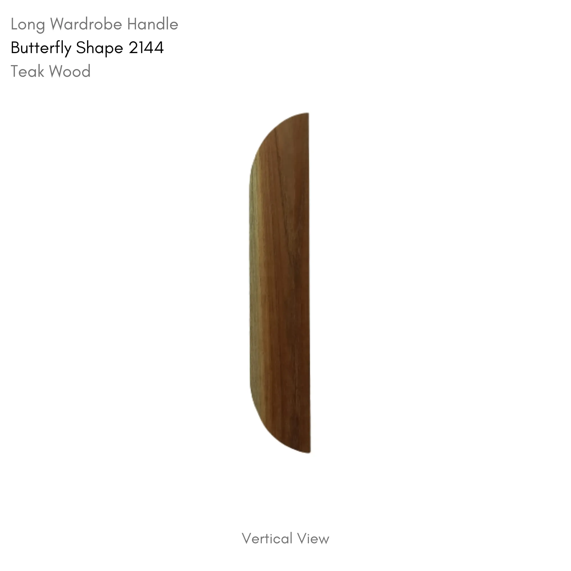 Butterfly Shape Long Wardrobe Handle 2144 Teak Wood | Drawers Handle | Split Handle (30 inch)