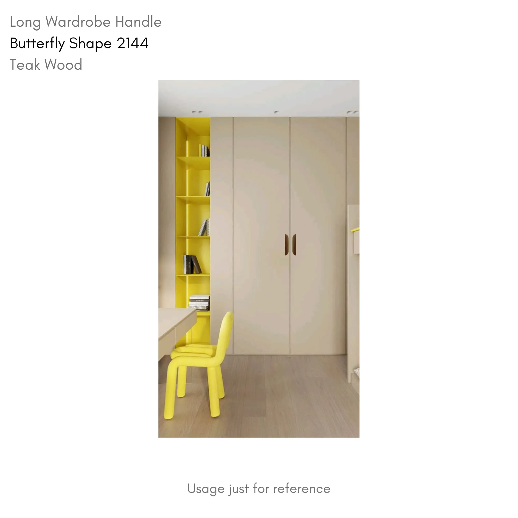 Butterfly Shape Long Wardrobe Handle 2144 Teak Wood | Drawers Handle | Split Handle (30 inch)