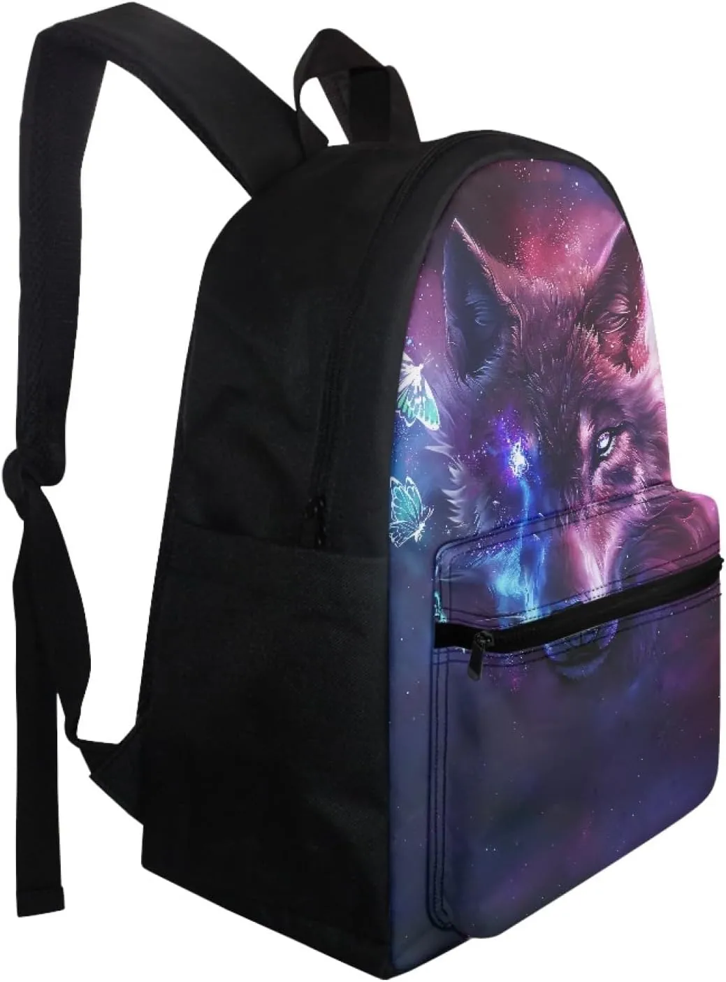 Butterfly Wolf Backpack for Boys 12-14 Kids Backpack Girls Middle School Durable Elementary Bookbag Lightweight Shoulder Backpack for School Aesthetic