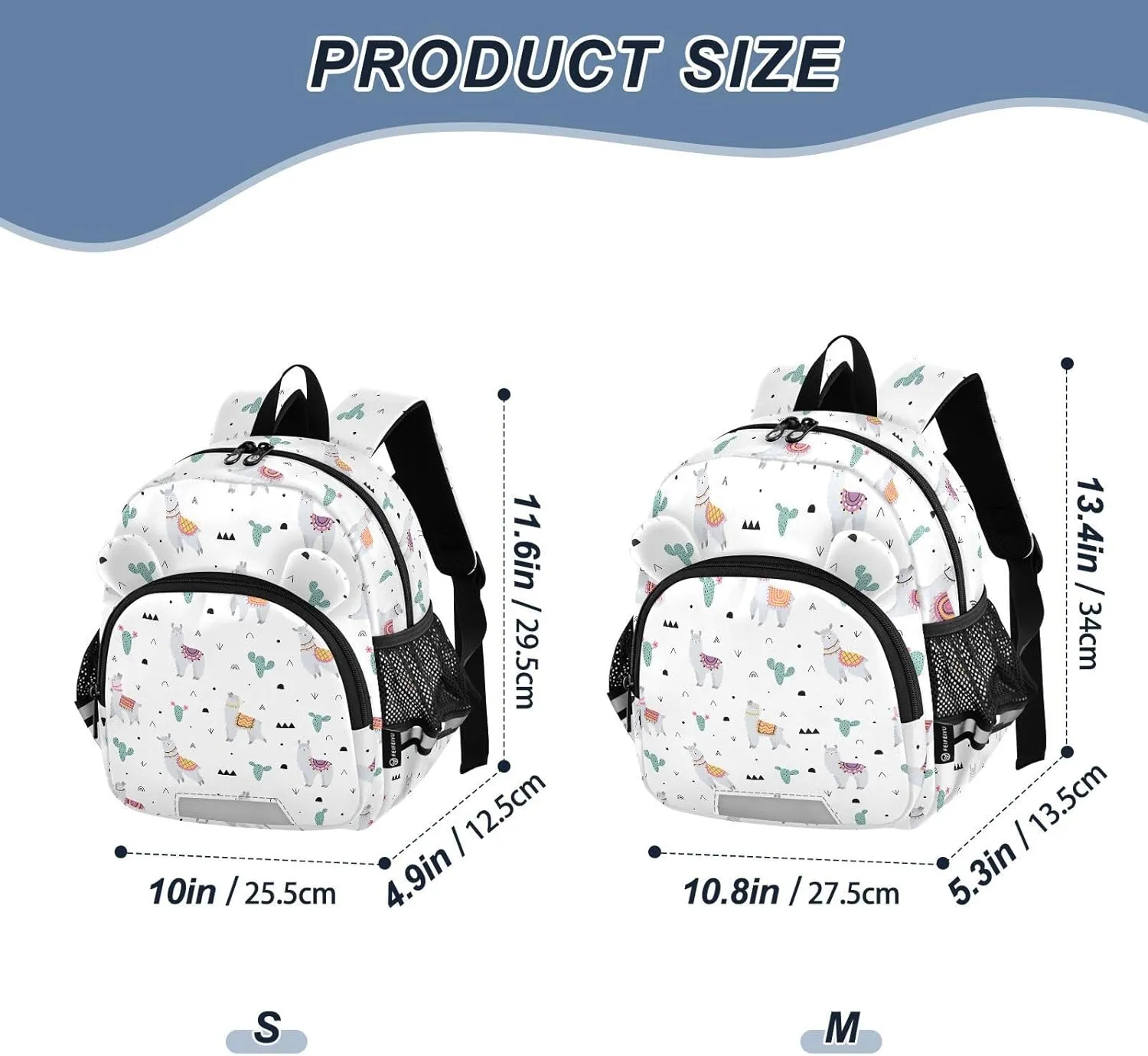Cactus Preschool Backpack Lama Cute Daycare Bookbag School Backpack with Traction Rope for Kids 3-6