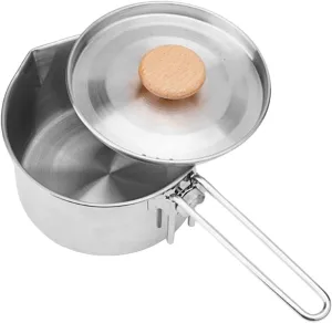 Camping Pot Stainless Steel Cookware Cooking Pot for Fishing Travel Hiking