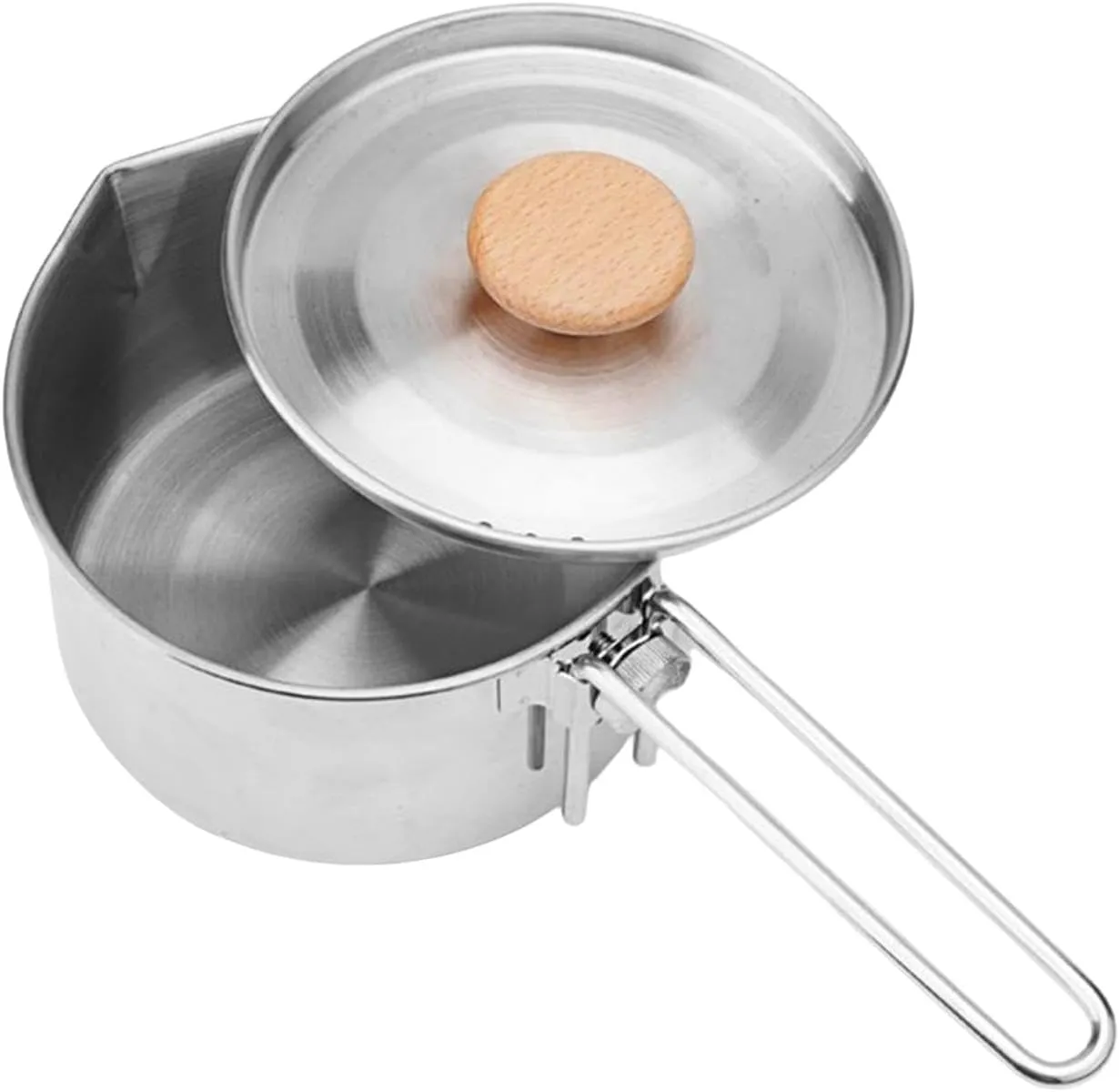 Camping Pot Stainless Steel Cookware Cooking Pot for Fishing Travel Hiking