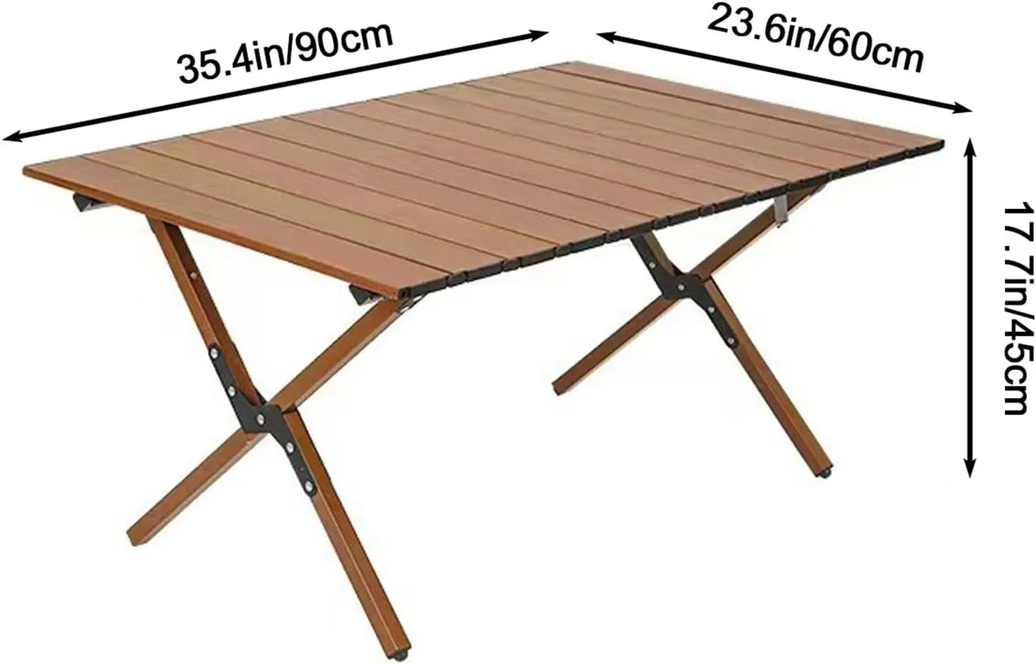 Camping Table Foldable, Portable Folding Table, Stall Camping Outdoor Supplies, With 3 Colours And 4 Sizes, Suitable For Dining, Camping, Picnic, Outdoor, Beach, Hiking, Fishing, Parks(Walnut,35.4*23.