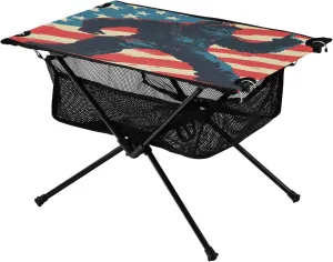 Camping Table Lightweight Portable Folding Table with Mesh Storage Net Orangutan USA Ideal for Camping Hiking Beach Picnic Travel Backyard