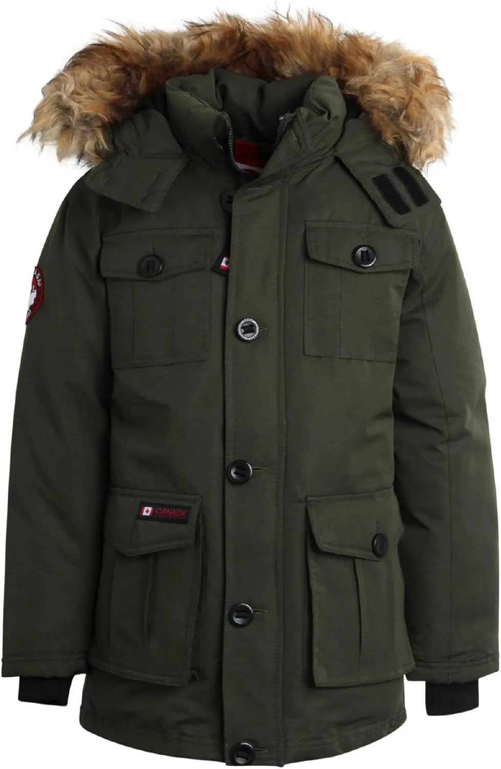 CANADA WEATHER GEAR Boys' Winter Jacket - Heavyweight Water and Wind Resistant Hooded Parka Ski Jacket for Boys (Sizes: 5-20)