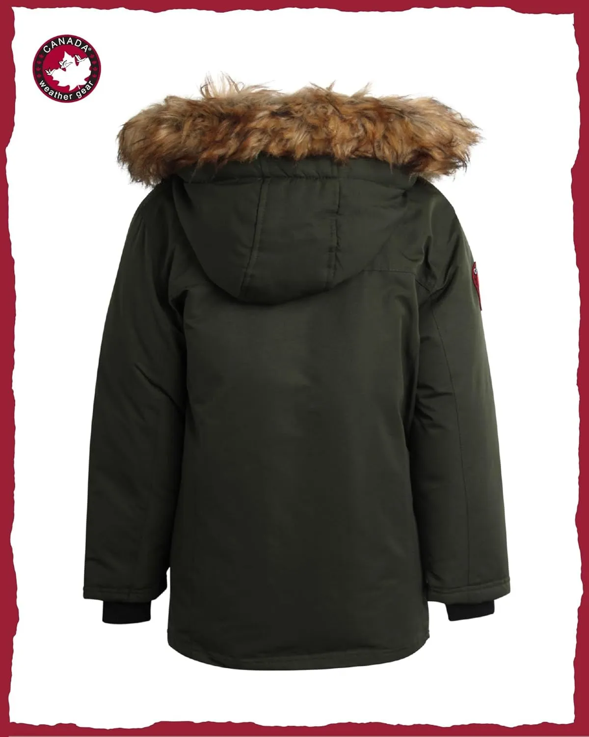 CANADA WEATHER GEAR Boys' Winter Jacket - Heavyweight Water and Wind Resistant Hooded Parka Ski Jacket for Boys (Sizes: 5-20)