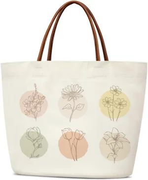 Canvas Aesthetic Reusable Grocery Shopping Bag With Handles - Funny Tote Bag for Women & Teens