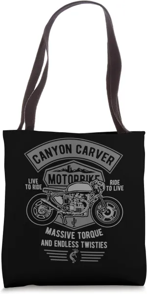 Canyon Carver Vintage Motorcycle Retro Design Tote Bag