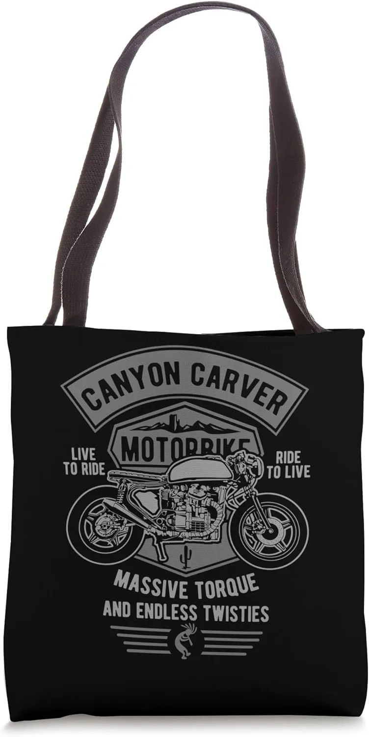 Canyon Carver Vintage Motorcycle Retro Design Tote Bag