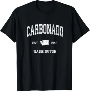 Carbonado Washington WA Vintage Athletic Sports Design T-Shirt