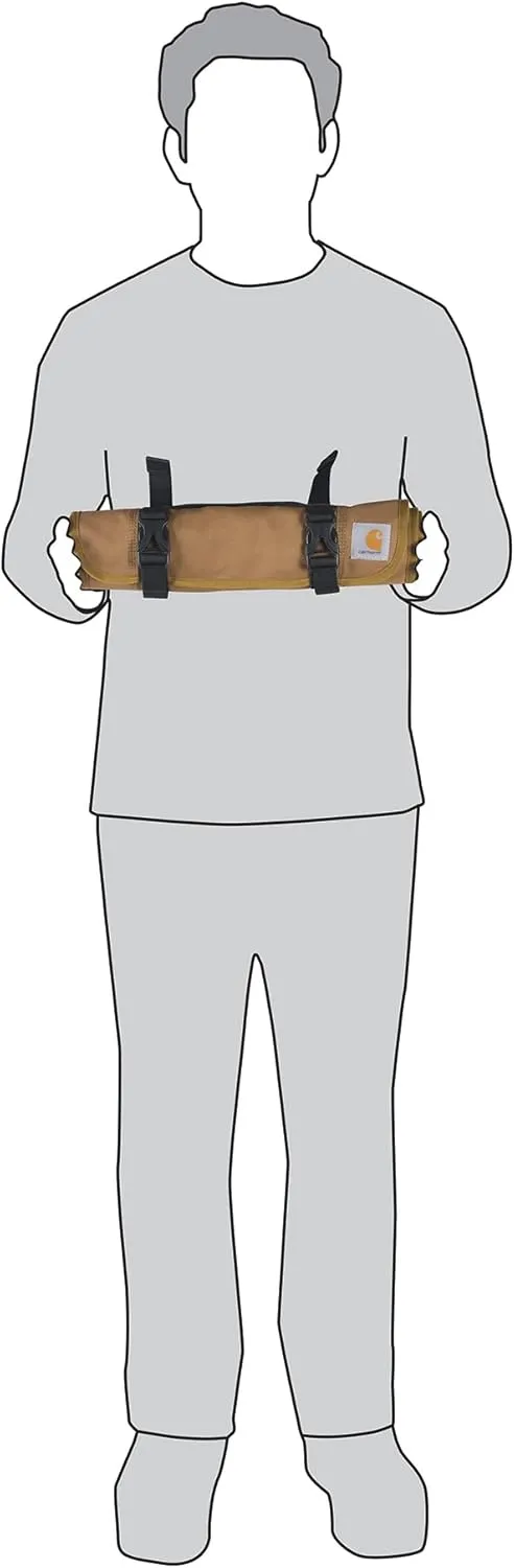Carhartt 18 Pocket Utility, Durable Water-Resistant Tool Organization Roll Bag, Grey, One Size