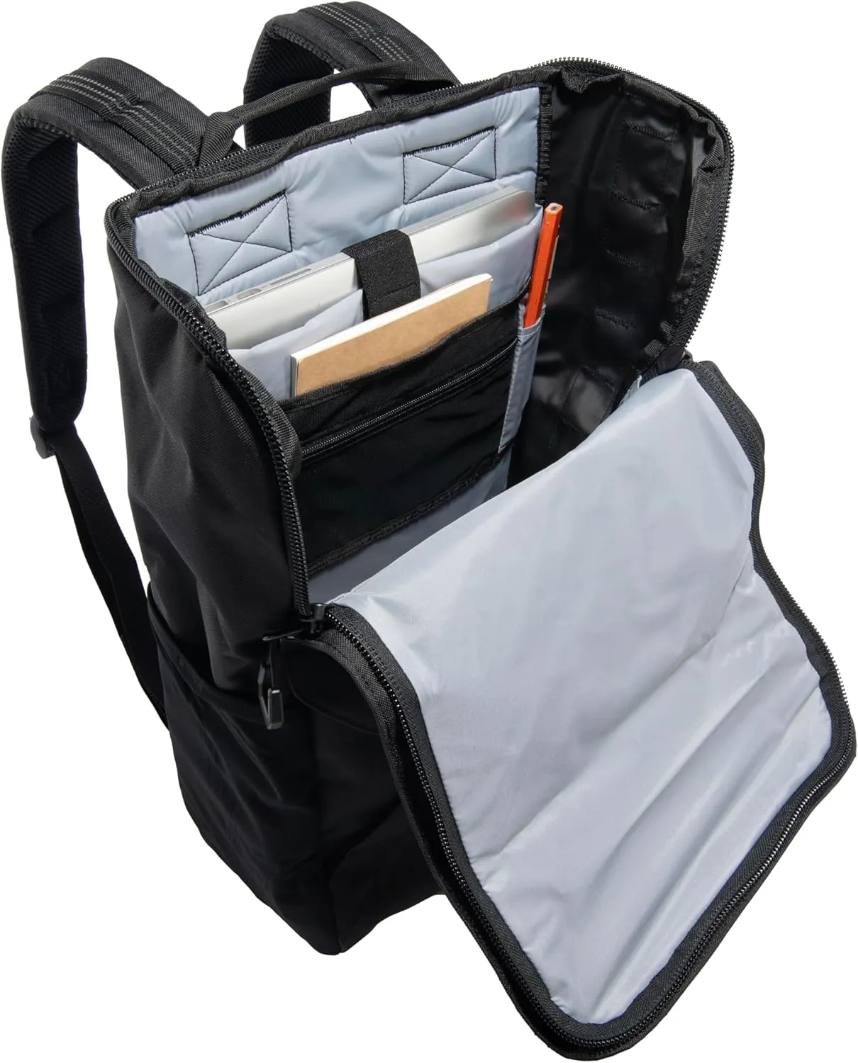 Carhartt 21L Top-Load Backpack, Durable Water Resistant Coated Canvas Base W/ 17" Laptop Sleeve, Black, One Size