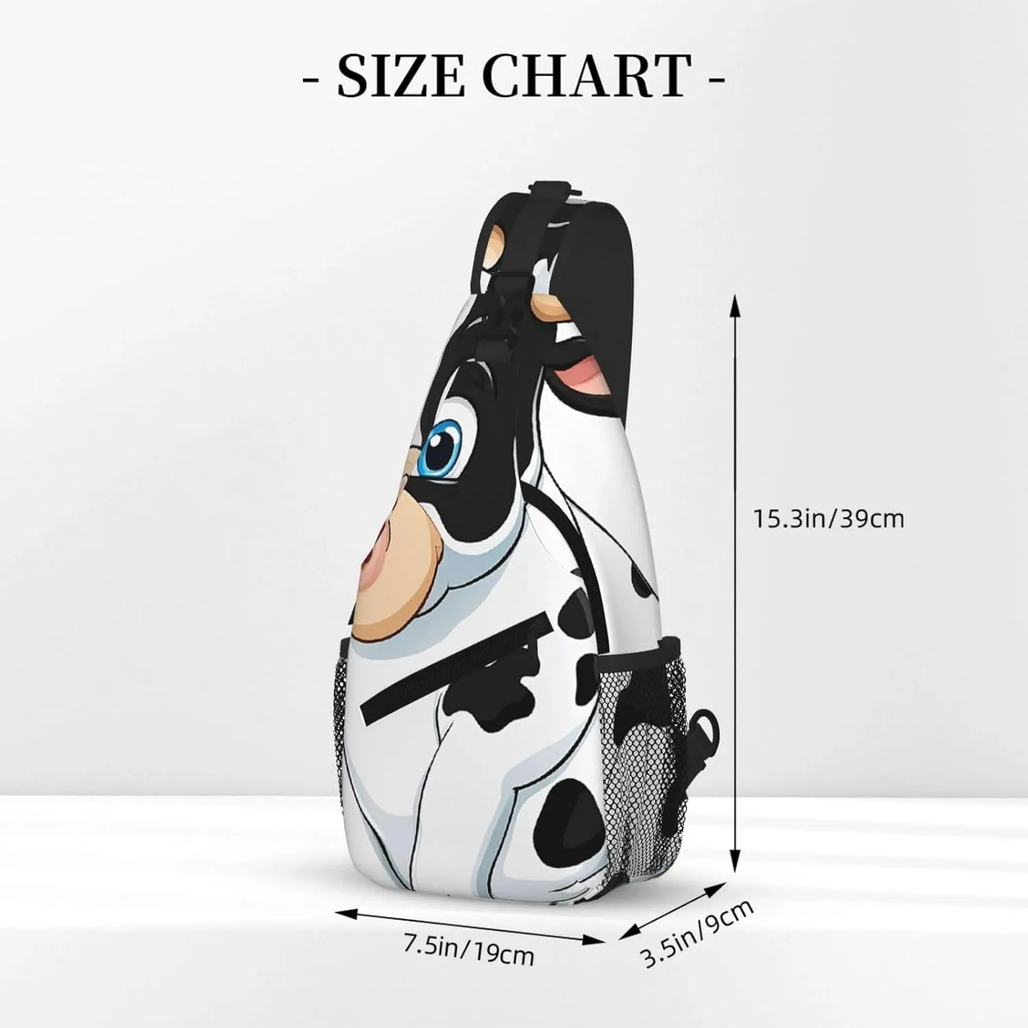 Cartoon Milk Cow Print Cross Chest Bag Diagonally For Short-Distance Travel And Daily Use