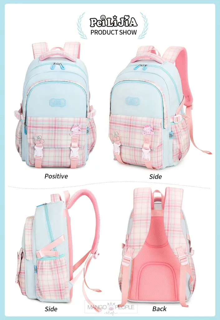 Casual Multipurpose Check Design Backpack For School and College Students