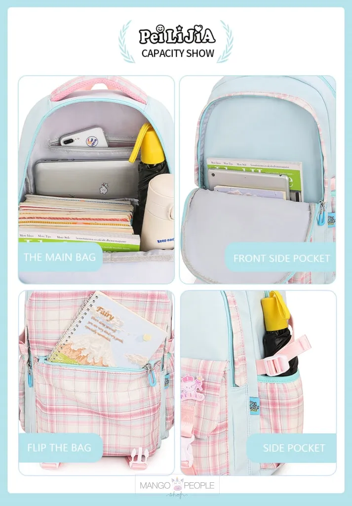 Casual Multipurpose Check Design Backpack For School and College Students