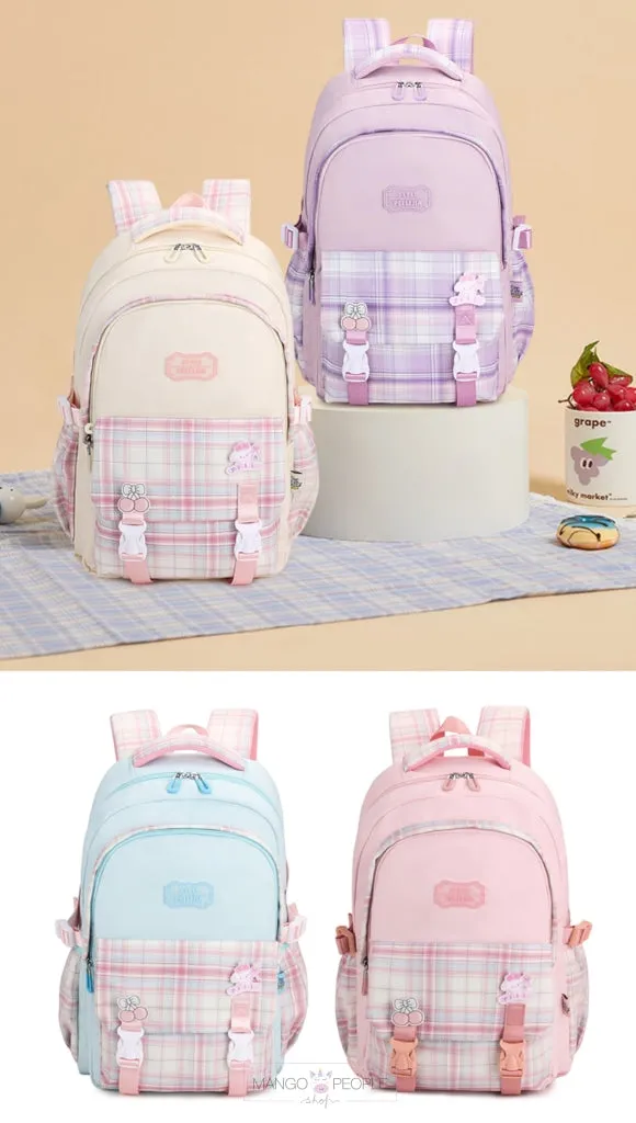 Casual Multipurpose Check Design Backpack For School and College Students