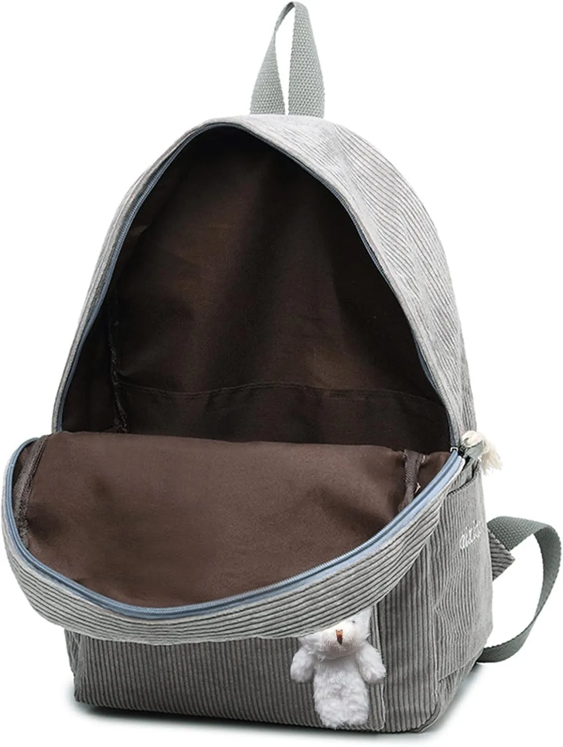 Casual Shoulder Corduroy Backpack Student Fashion Bag Womens Bag Youth Simple Hiking Backpack for Men (Black, One Size)