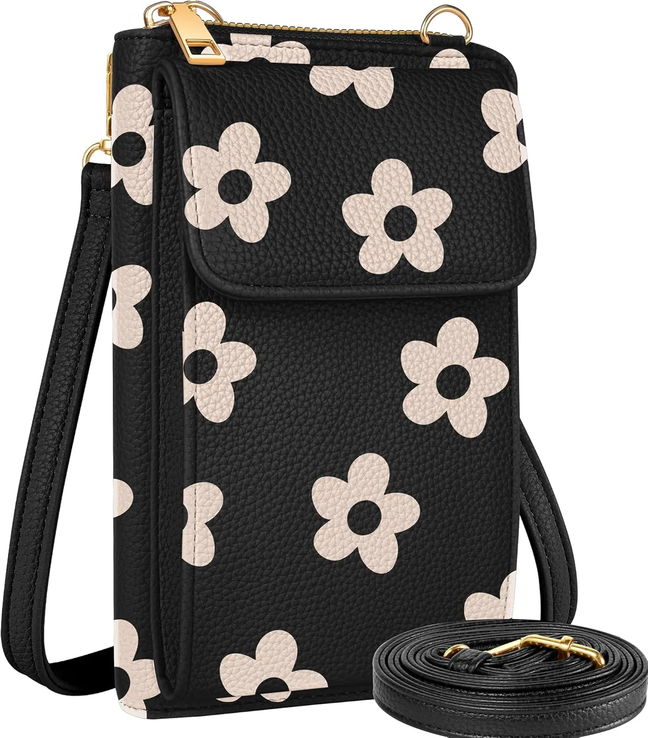 Cell Phone Purse Crossbody Bags for Women - Cute Design Leather Cellphone Bag Small Wallet Purses with Strap