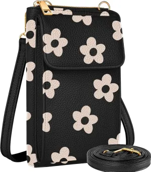 Cell Phone Purse Crossbody Bags for Women - Cute Design Leather Cellphone Bag Small Wallet Purses with Strap