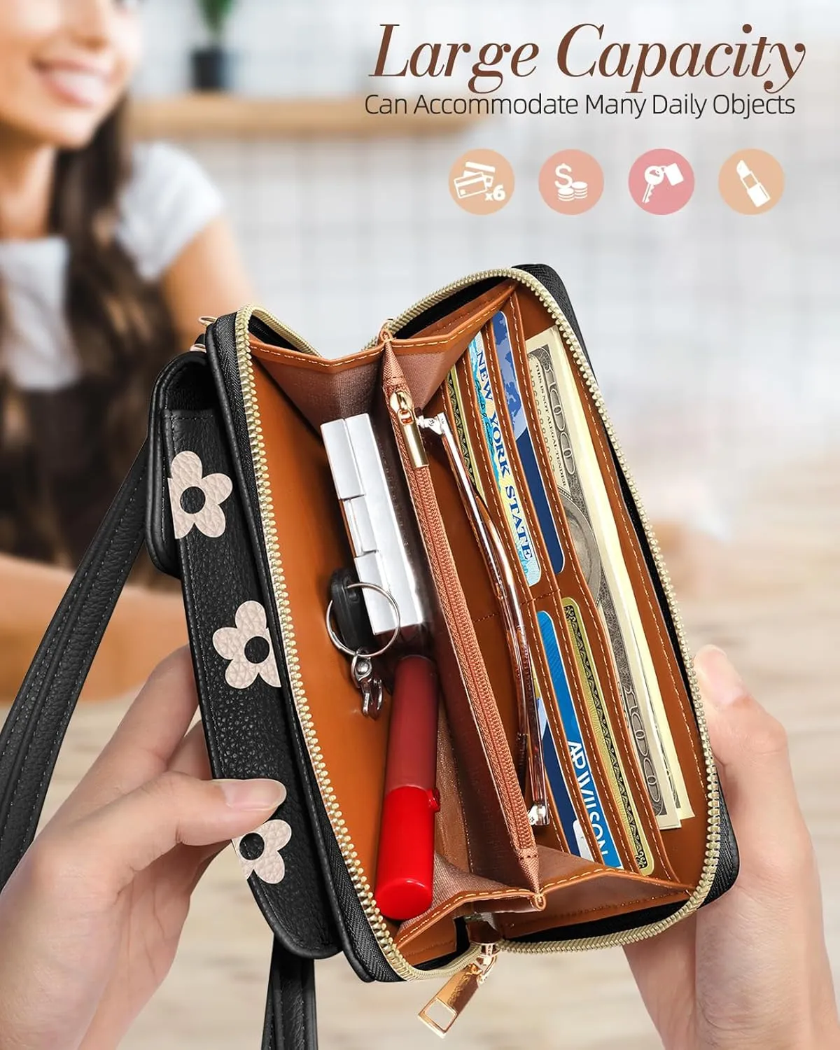 Cell Phone Purse Crossbody Bags for Women - Cute Design Leather Cellphone Bag Small Wallet Purses with Strap