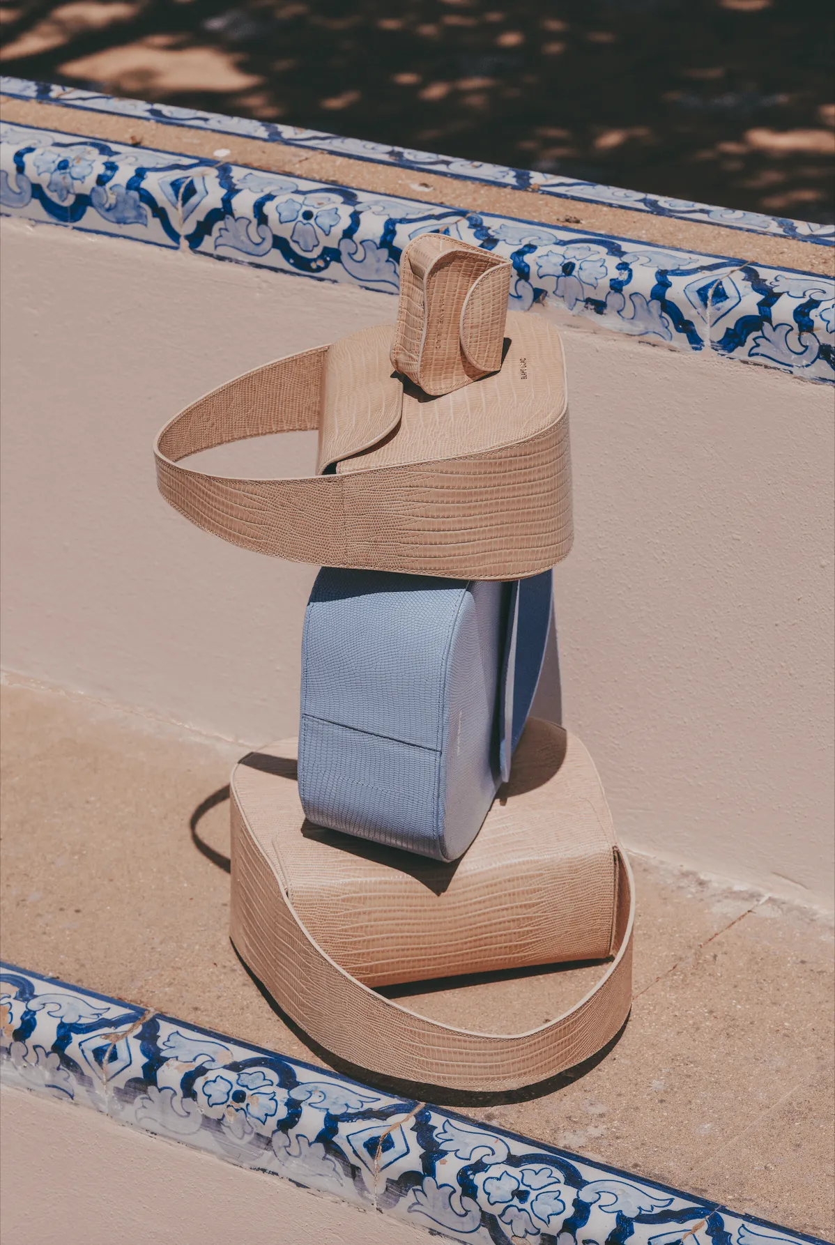 CESTA SMALL BAG LIZARD SKY BLUE