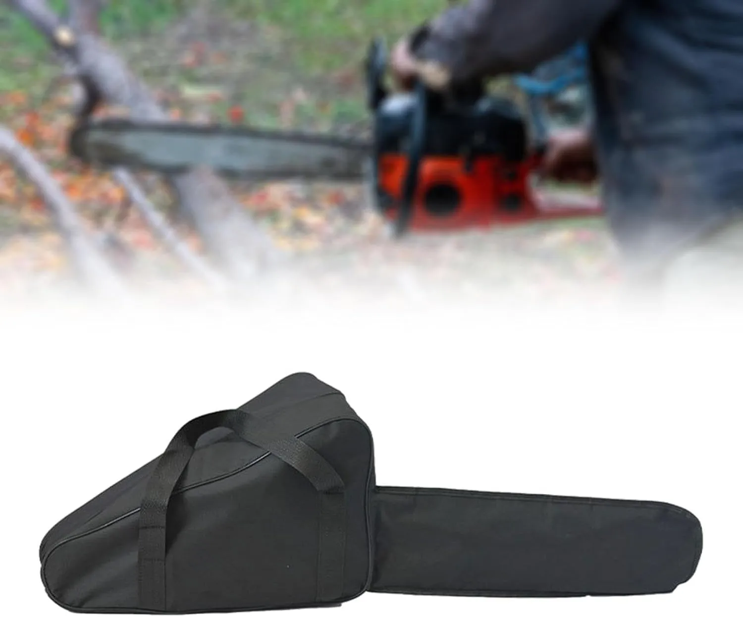 Chainsaw Carrying Bag with Handles for Woodworking and Outdoor Activities, Black