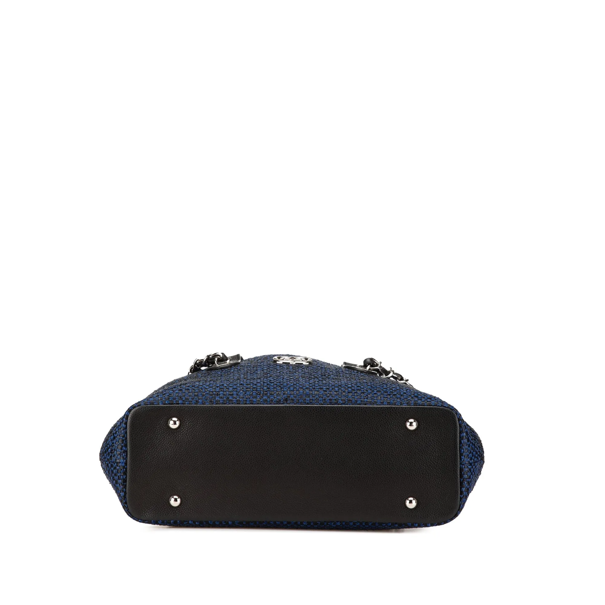 Chanel CC Straw and Caviar Satchel