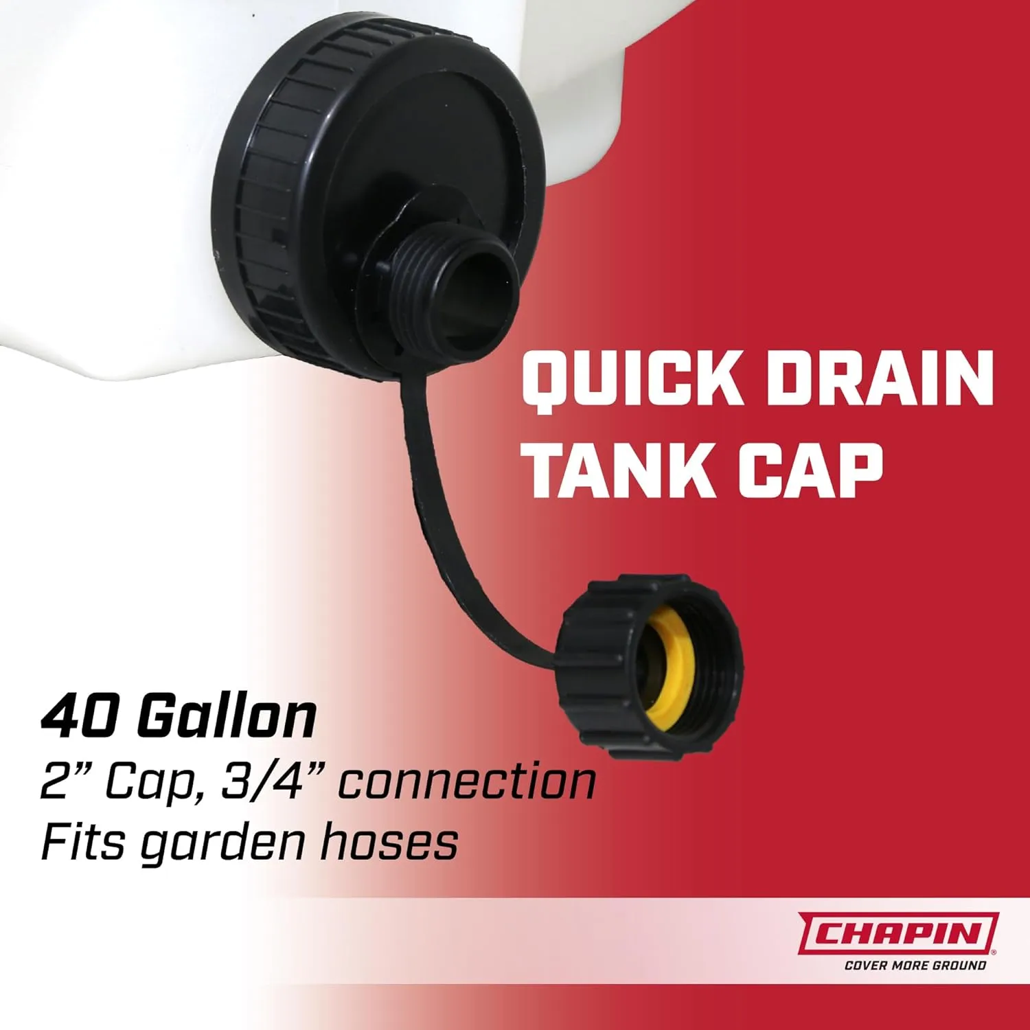 Chapin 98142: 40-Gallon Water Storage Tank, Utility Water Tank, Water Supply, for Farms, Acreage, Gardens, Orchards, Translucent White