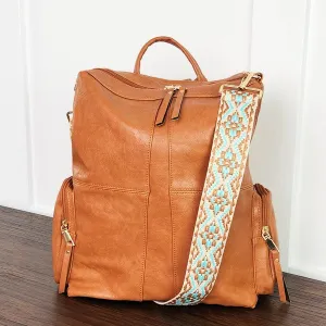 CHARIS CONVERTABLE VEGAN LEATHER BACKPACK 2 STRAPS