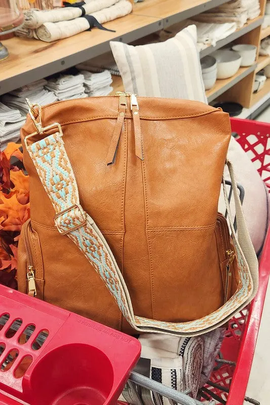 CHARIS CONVERTABLE VEGAN LEATHER BACKPACK 2 STRAPS