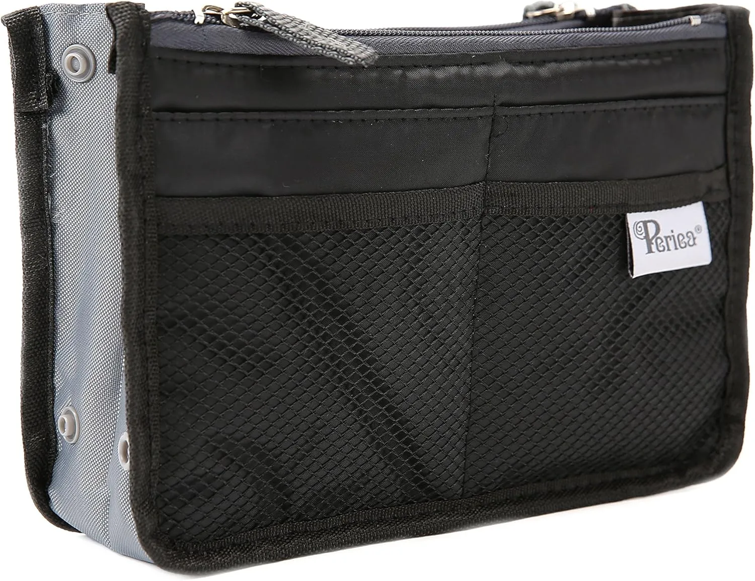 Chelsy Purse Organizer Insert with Handles & 13 Pockets - 3 Sizes (Black, Small)