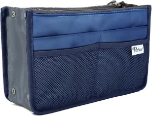Chelsy Purse Organizer Insert with Handles & 13 Pockets - 3 Sizes (Royal Blue, Medium)