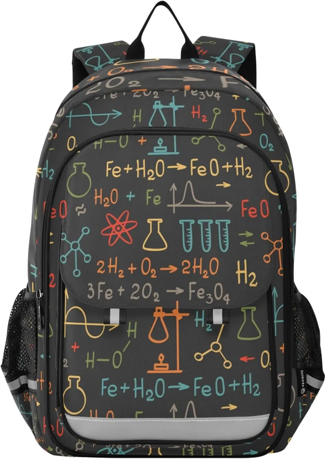 Chemical Formula Backpack Lightweight Bookbag Travel Laptop Backpack College School Computer Bag with Reflective Stripes