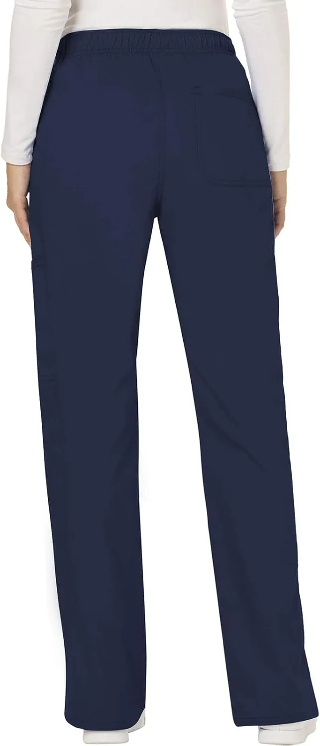 Cherokee Scrub Set For Women Modern Classic Fit 3 Pockets V-Neck Top WW620 with 5 Pockets Moderate Flare Leg Pant WW120