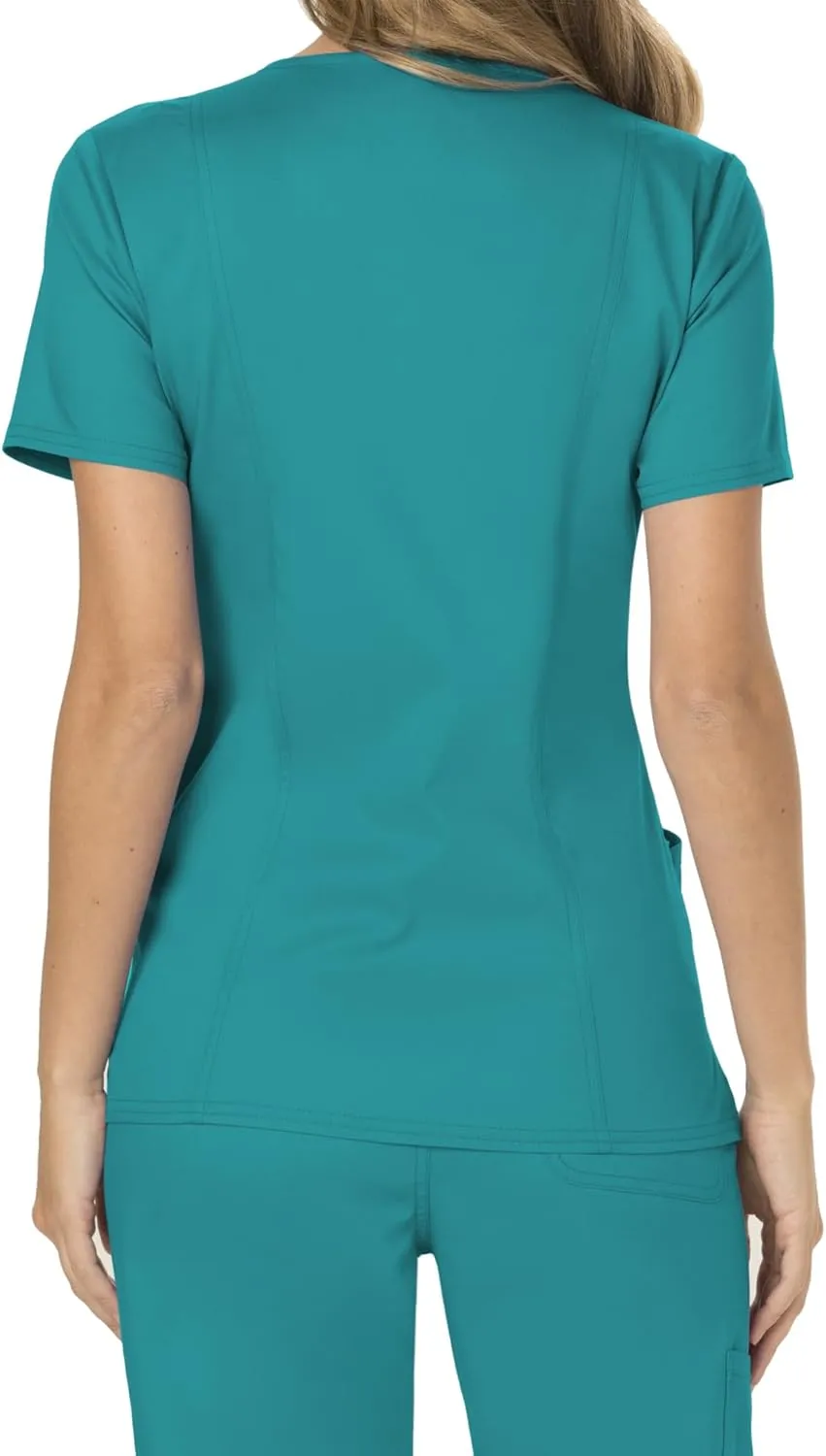 Cherokee Scrubs for Women Mock Wrap Top with 3 Pocket, Back Princess Seams WW610