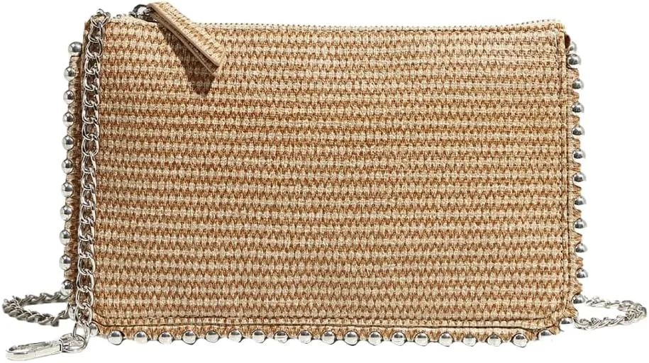 Chic Woven Bead Square Bag - Trendy Shoulder/Crossbody/Handheld Purse for Women with Chain Strap. Stylish & Versatile