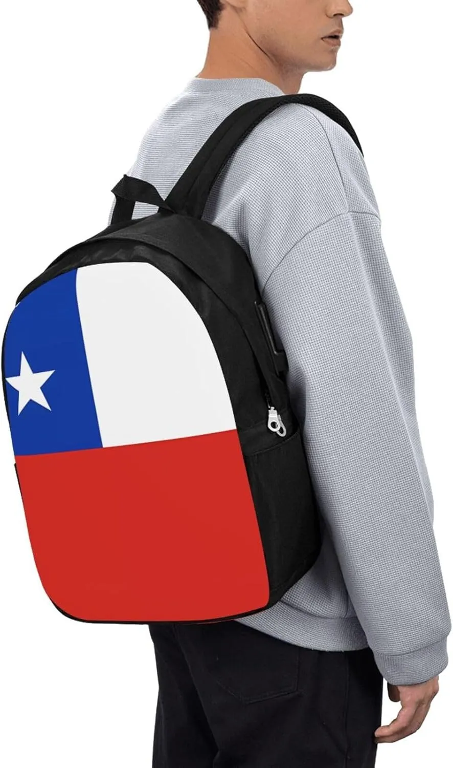 Chile Chilean Flag Laptop Backpacks Travel Backpack Casual Business Daypack Sport Rucksack Computer Bag Fits up to 17 Inch Notebook with USB Port