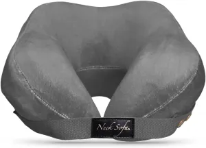 Chiropractic Neck Support Pillow, Cervical Collar for Neck Pain, Lower Back Lumbar Support, Memory Foam Travel Pillow, Grey