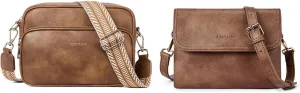 CHOLISS [Brown*2] Small Crossbody Bags for Women with Adjustable Strap