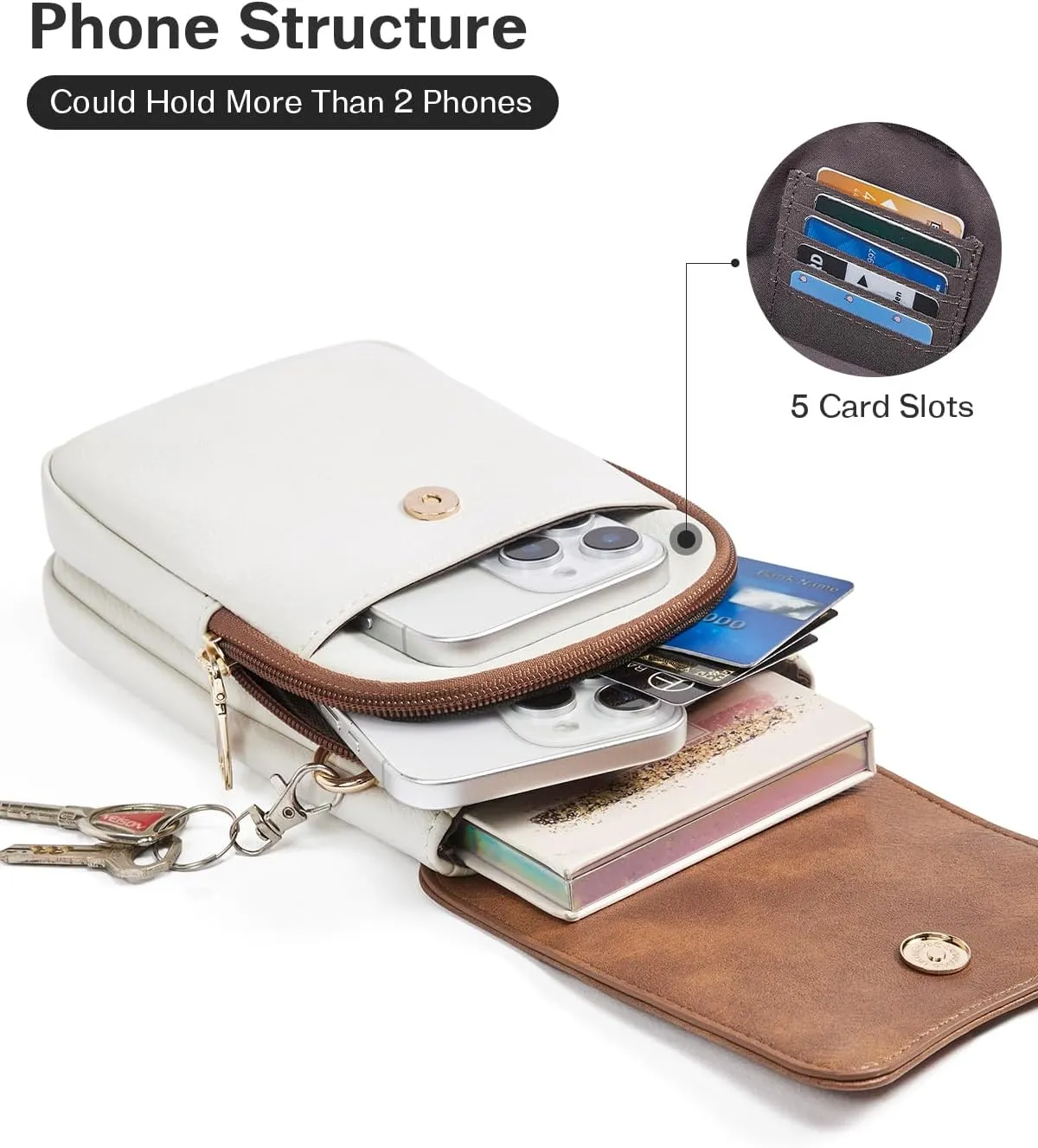 CHOLISS Cell Phone Crossbody Purse Small Cross Body Bag for Woman Leather Travel Wallet Shoulder Handbags with Card Slots