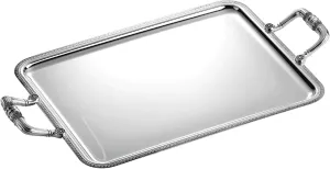 Christofle Malmaison Silver Plated Rectangular Serving Tray With Handles Large #4200760
