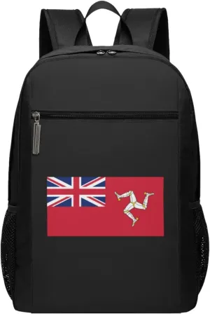 Civil Ensign of The Isle of Man Flag Travel Laptop Backpack, Business Anti Theft Slim Sturdy Laptops Backpacks, College Computer Bag Gift for Men & Women Fits 17 Inch Notebook,Black