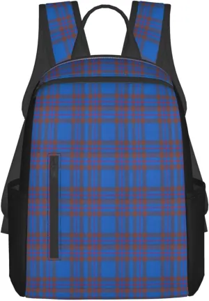 Clan Elliot Tartan Chiffon Trendy Lightweight Backpack - Breathable Polyester Office, Travel - Ergonomic Design With Side Pockets & Front Storage