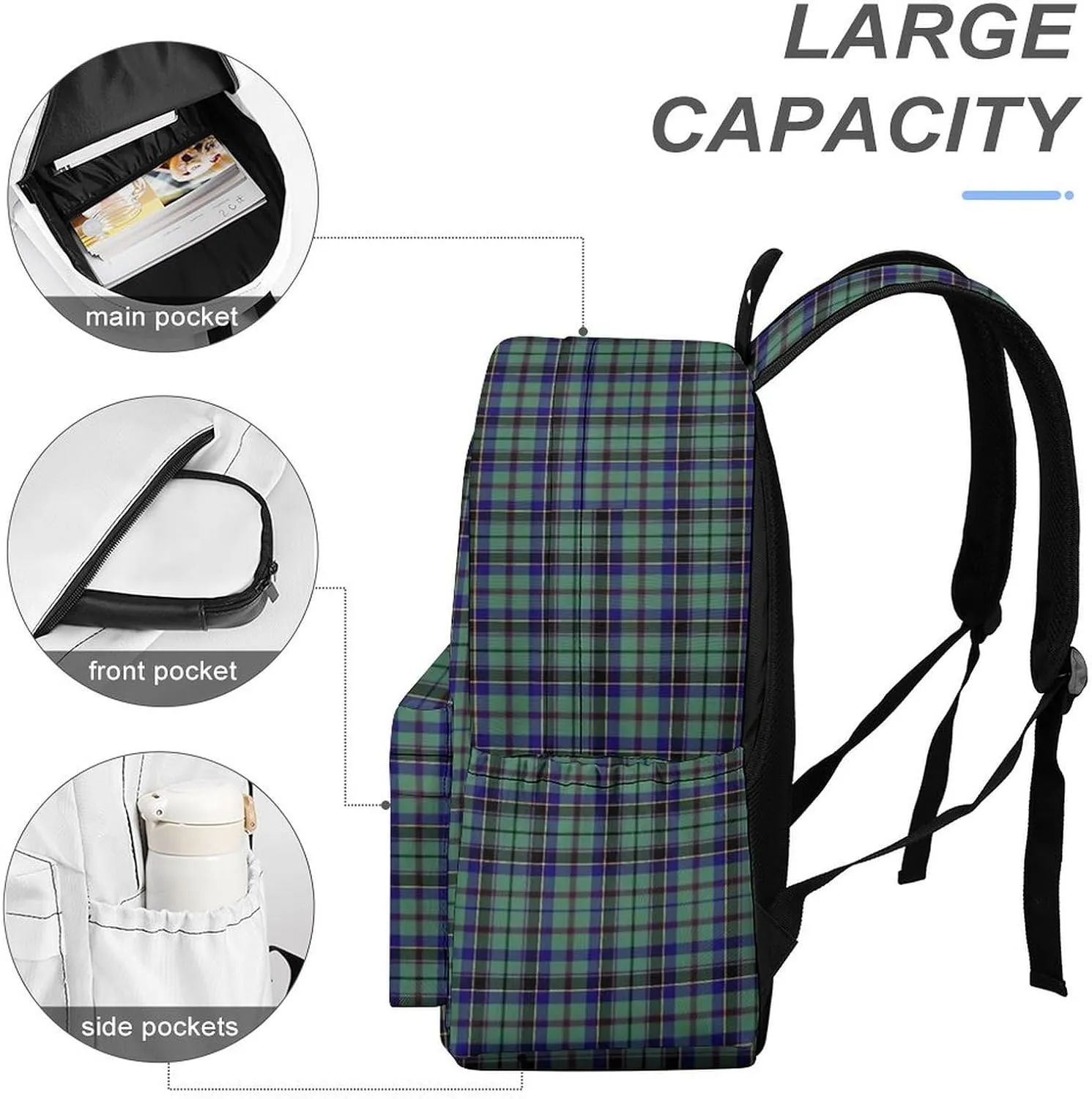 Clan Stevenson Tartan Casual Lightweight Large Capacity Travel Backpack Unisex