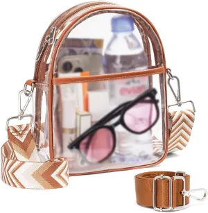 Clear Bag for Stadium Events with 2 Long Straps, See Through Purse for Women Crossbody Bag Concert Stadium Approved